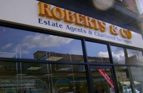 Roberts & Co Estate Agent's shop front in Blackwood